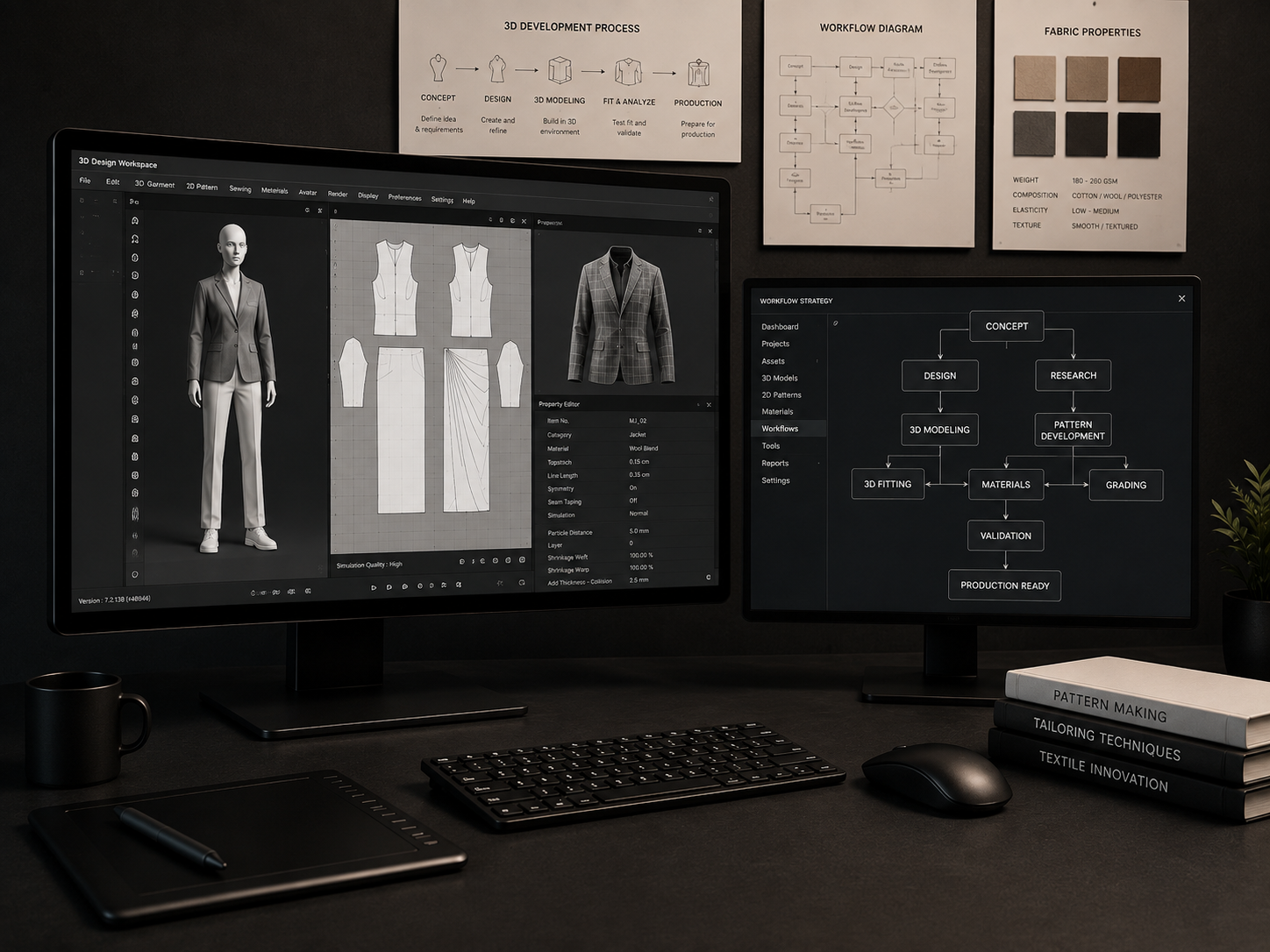 3D fashion workflow strategy showing digital garment development, pattern making, 3D validation and production workflow