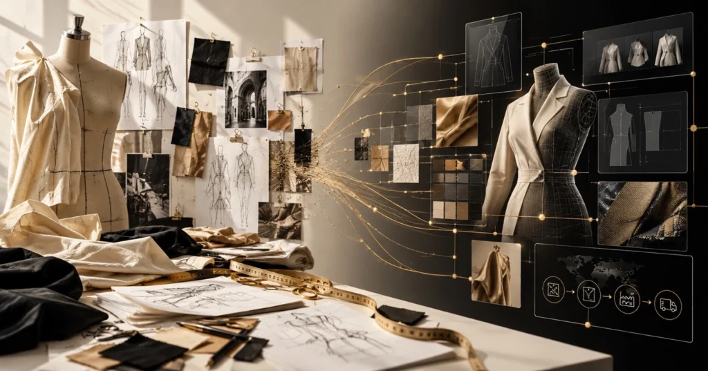 Digital transformation in fashion from physical product development to a connected digital operating system.